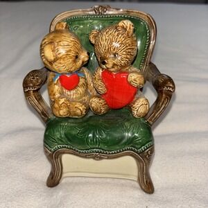 Otagiri Ceramic Bears‎ Sankyo Music Box Love Makes the World Go Round Valentines